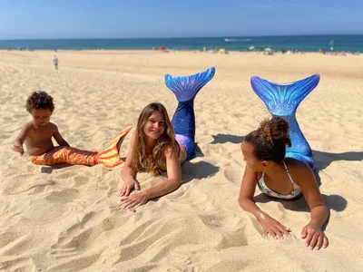 Cours de sirene sur la plage